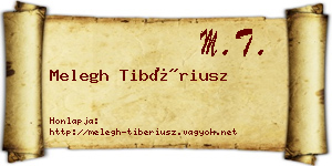 Melegh Tibériusz névjegykártya